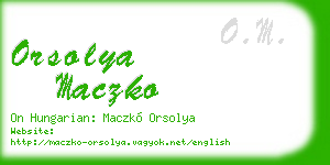 orsolya maczko business card