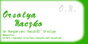 orsolya maczko business card